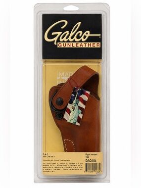 New NIP Galco Tan DA0104 Right Hand Straight Draw Leather Holster 4" Compatible